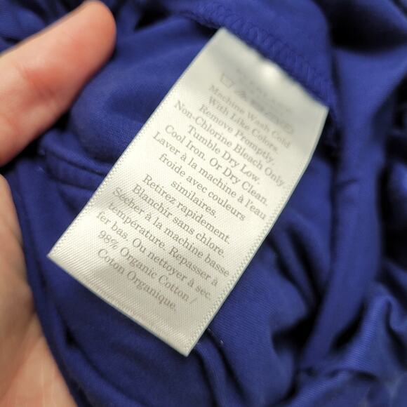 Everlane Easy pants blue elastic pull on straight leg organic cotton - Picture 6 of 9